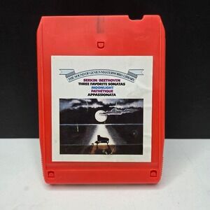 Columbia 8 Track Tape Beethoven Three Favorite Sonatas Serkin Red Vintage 1973